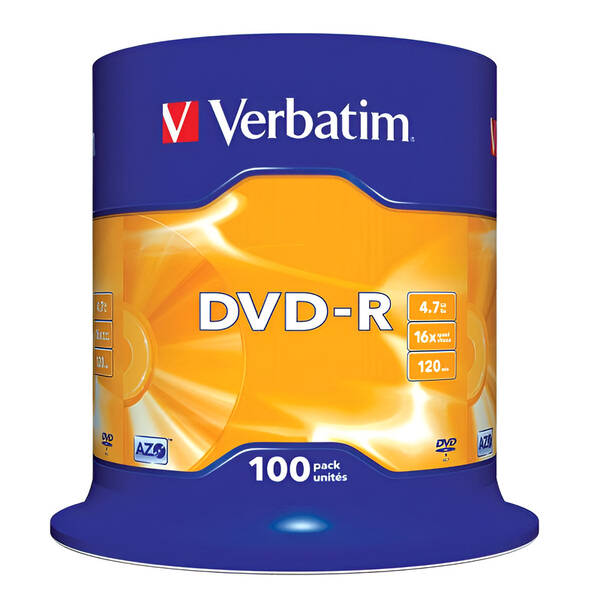Disk Verbatim DVD-R 4,7GB, 16x, 100cake 


