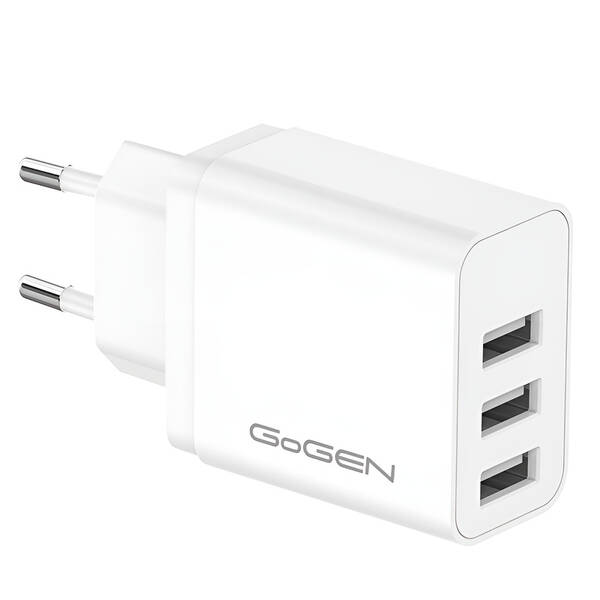 Nabíjačka do siete GoGEN ACH 301, 3x USB-A, 15,5W biela

