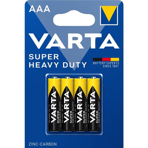 Batérie zinkovo-uhlíková Varta Super Heavy Duty AAA, R03, blister 4 ks 

