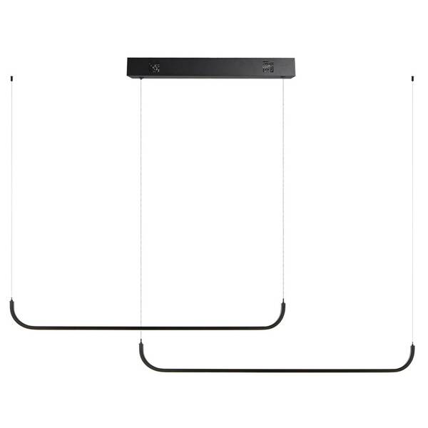 Závesné svietidlo IMMAX NEO LITE PATTINI SMART, dvojité, 56W, BEACON, Wi-Fi, Tuya čierne

