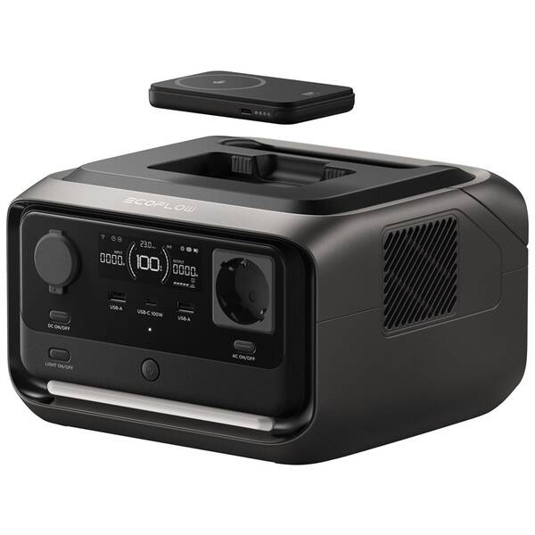 Nabíjacia stanica EcoFlow RIVER 3 Plus Wireless čierna

