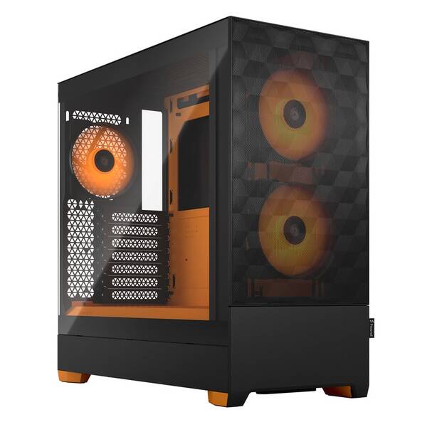 Case FRACTAL DESIGN RGB Orange Core Tempered Glass Clear Tint čierna

