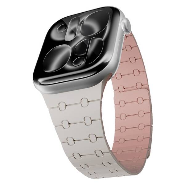 Remienok Epico Magnetic+ Silicone na Apple Watch SE (40mm)/Series 1-9 (38/40/41mm) 10-11 (42mm) biely

