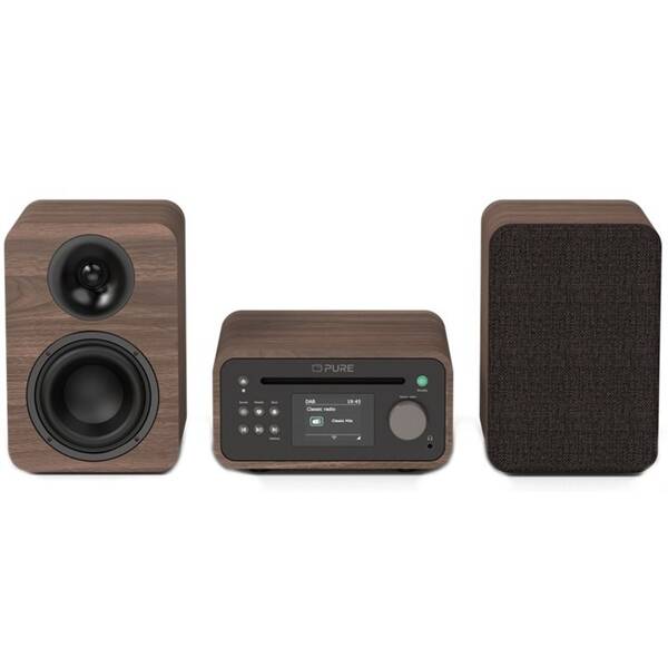 Mikro HiFi systém Pure Classic Stereo Mini čierny/hnedý

