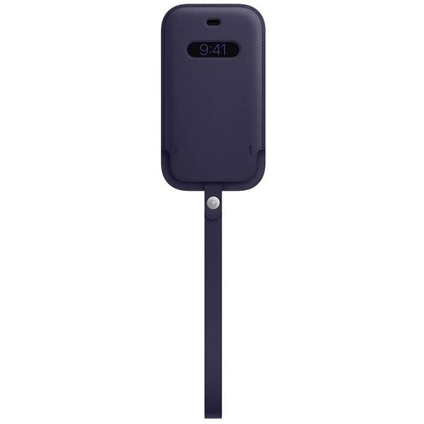 Puzdro na mobil Apple Leather Sleeve s MagSafe pre iPhone 12 mini - tmavo fialové 

