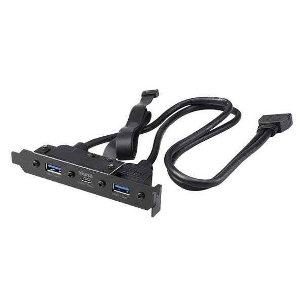 Adaptér AKASA USB3.1 Gen2 internal adapter cable & dual Gen1 Type-A Ports čierny

