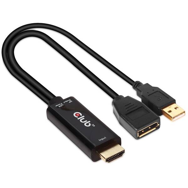 Redukcia Club3D HDMI/DisplayPort, 4K60Hz, M/F, aktívna čierna

