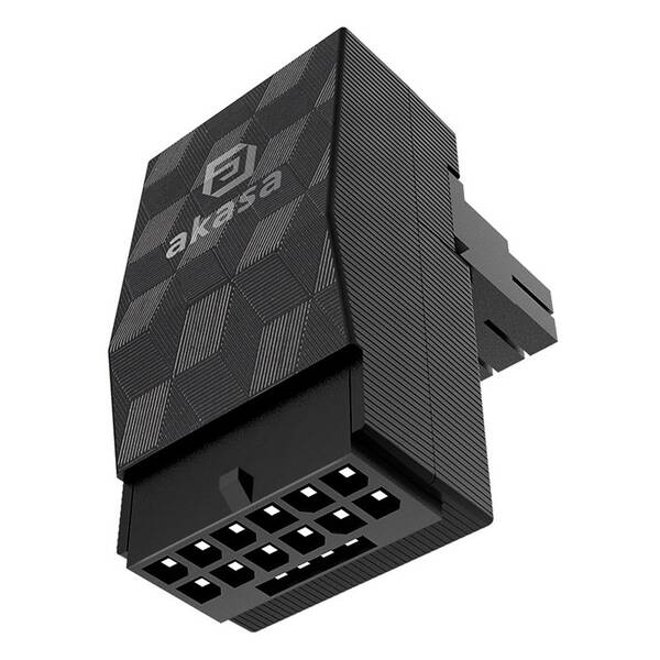 Adaptér AKASA G-Nexus P16, 90° 12VHPWR Adapter, 12+4P male na 12+4P female čierny

