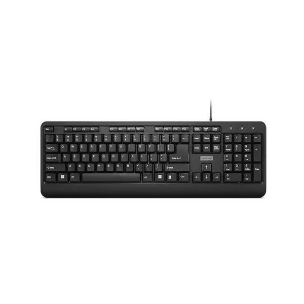 Klávesnica Lenovo 160 Wired, US layout čierna

