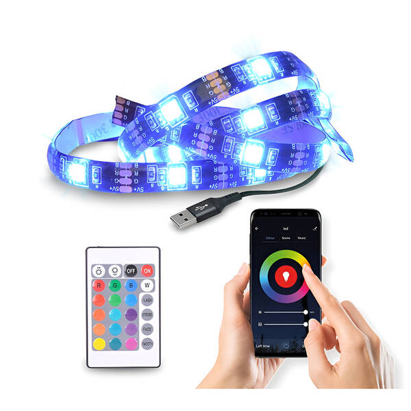 LED pásik Solight WIFI smart RGB opasok pre TV, 4x50cm, USB 

