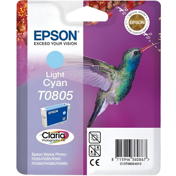 Cartridge Epson T0805, 7,4 ml - svetlo azúrová 

