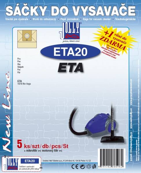 Vrecká pre vysávače Jolly ETA 20 (5 ks) 

