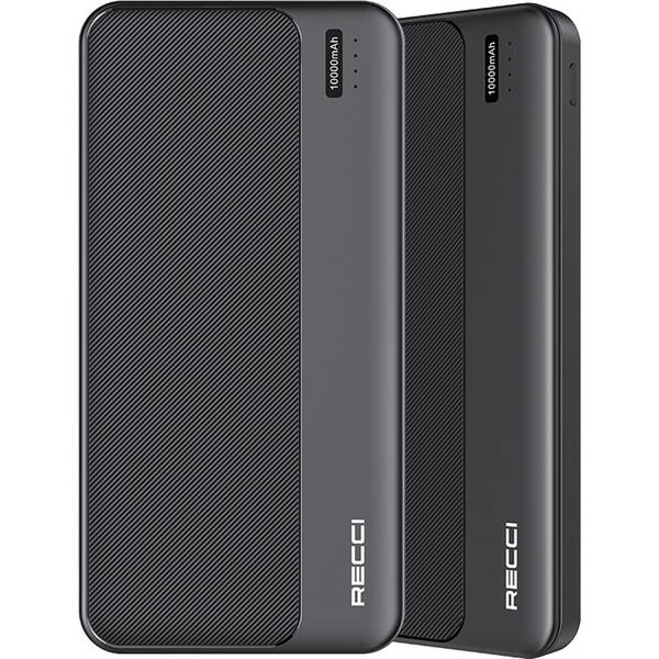 Powerbank Recci RPB-P26 2× USB/1× USB-C PD 10 000 mAh čierna

