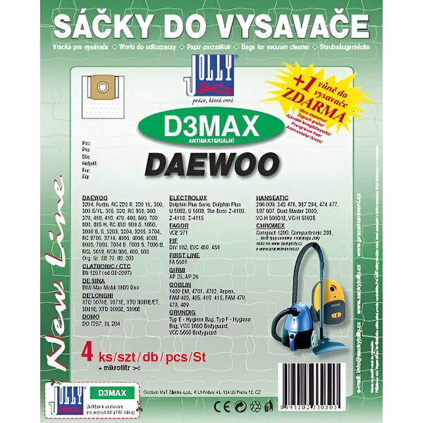 Vrecká pre vysávače Jolly MAX D 3 (4 ks) 

