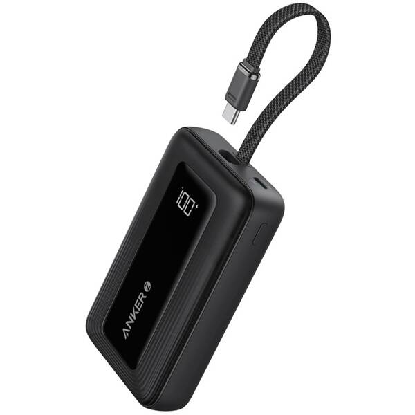 Powerbank Anker Zolo 10000mAh, 30W s káblom USB-C čierny

