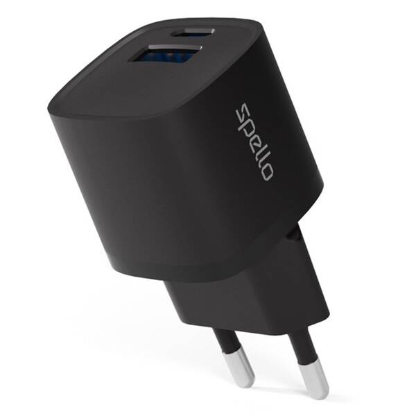 Nabíjačka do siete Spello by Epico ForceBoost GaN 20W 1x USB-A čierna

