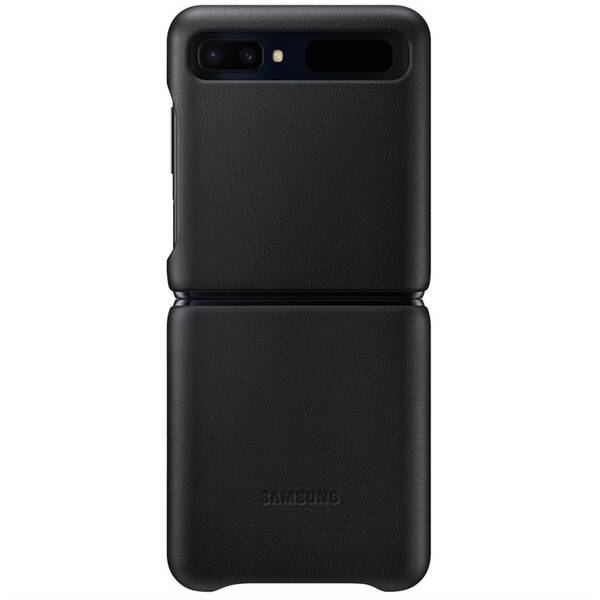 Kryt na mobil Samsung Leather Cover na Galaxy Z Flip čierny

