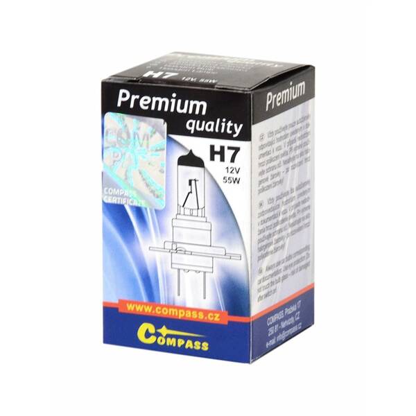 Autožiarovka Compass 08700 12V H7 PREMIUM  55W PX26d 

