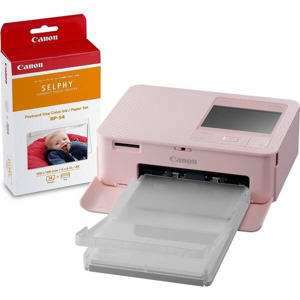 Fototlačiareň Canon CP1500 Selphy KIT + papiere 54 ks ružová

