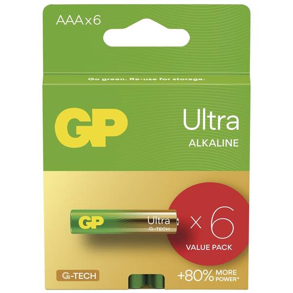 Batéria alkalická GP Ultra AAA (LR03), 6 ks 

