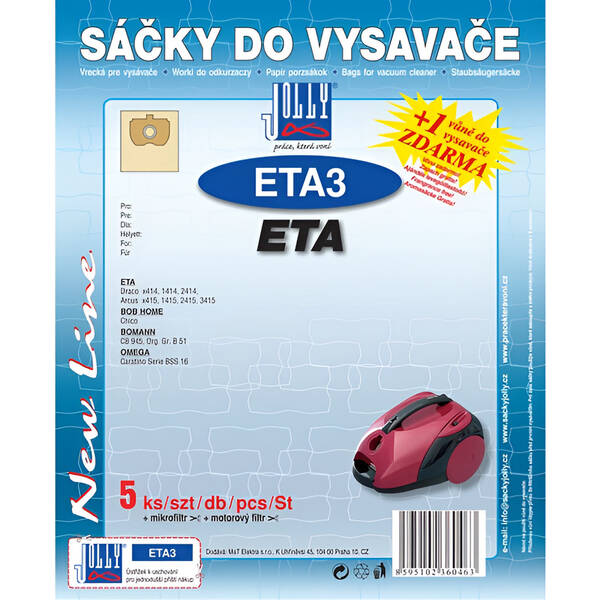 Vrecká pre vysávače Jolly ETA 3 (5 ks) 

