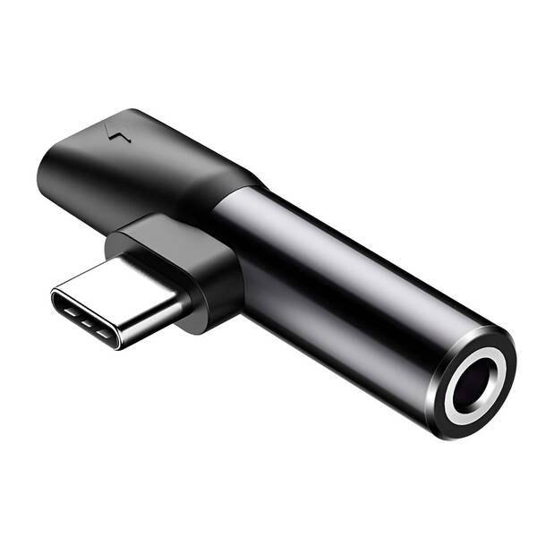 Redukcia Baseus USB-C samec / USB-C samice /3,5mm Jack samice čierna

