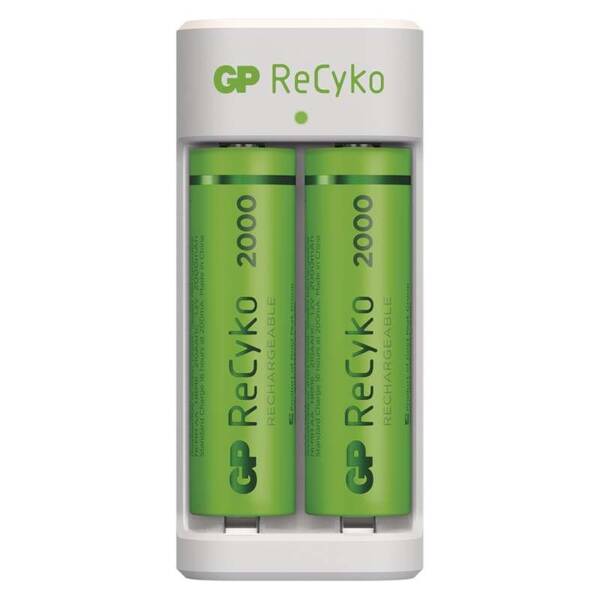 Nabíjačka GP Eco E211 + 2× AA ReCyko 2000 

