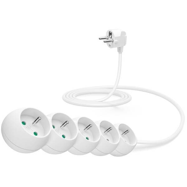 Kábel predlžovací Connect IT 5x zásuvka, 2m biely

