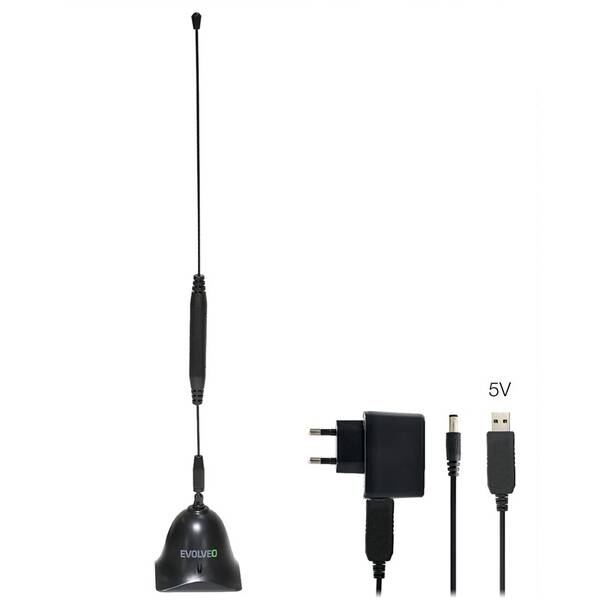 Izbová anténa Evolveo Xany 3 LTE 230/5V, 30dBi aktívna izbová DVB-T/T2, LTE filter 

