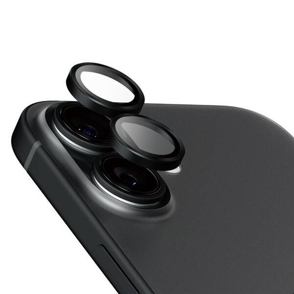 Ochranné sklo šošovky fotoaparátu PanzerGlass Hoops Ceramic na Apple iPhone 17/16/16 Plus čierne

