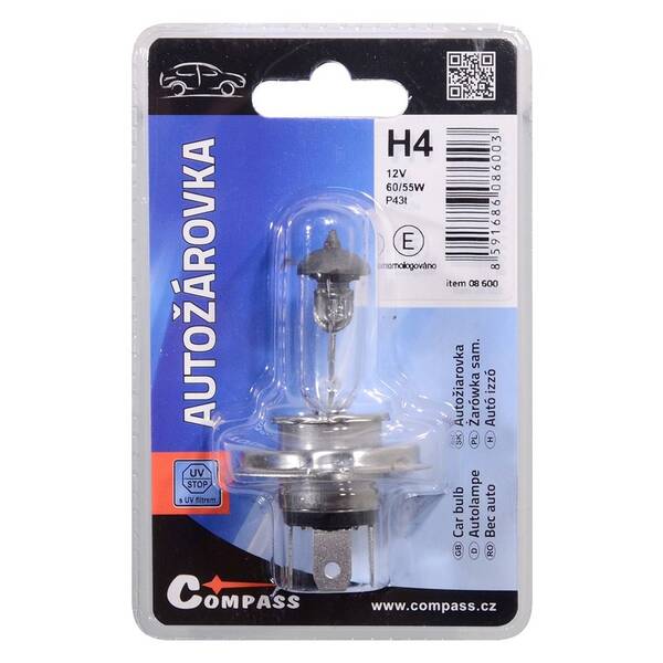 Autožiarovka Compass 08600 12V H4  60/55W P43t  (1 ks) 

