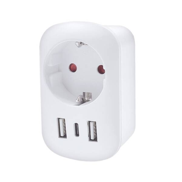 Cestovný adaptér Solight USA USB A+C na použitie v Spojených štátoch, typ B biely


