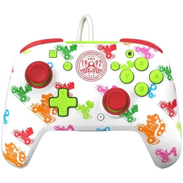 Gamepad PDP Rematch Glow, Nintendo Switch Kart Racer Mario biely

