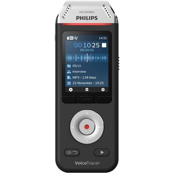 Diktafón Philips DVT2110 čierny/strieborný

