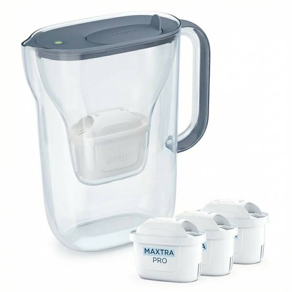 Filtrácia vody BRITA Style Essential 2,4l + filtr Pro Pure Performance, 3 ks sivá

