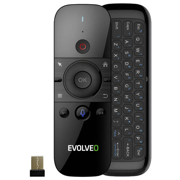 Diaľkový ovládač Evolveo FlyMotion D1, bezdrôtová gyroskopická myš s klávesnicou čierny

