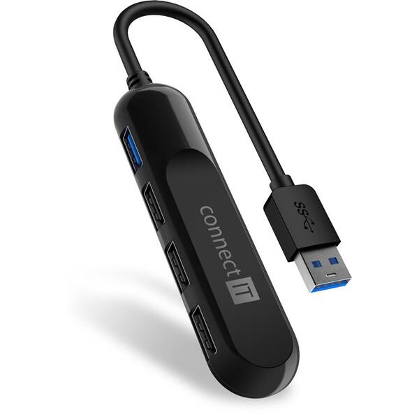 USB Hub Connect IT USB 3.0/USB 3.2, 3x USB 2.0 čierny

