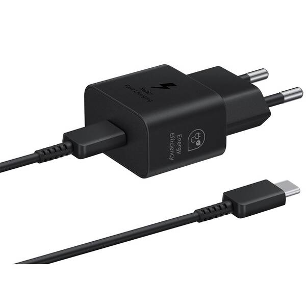 Nabíjačka do siete Samsung EP-T2510, USB-C, 25W + USB-C kábel 1m čierna

