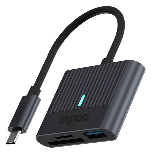 Redukcia Rapoo USB-C/USB-A, SD, Micro SD čierna

