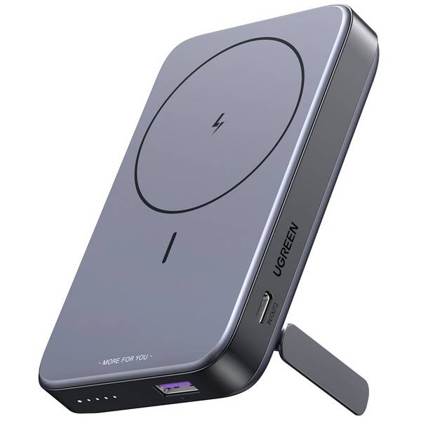 Powerbank UGREEN Foldable Kickstand Magnetic 10000mAh sivý

