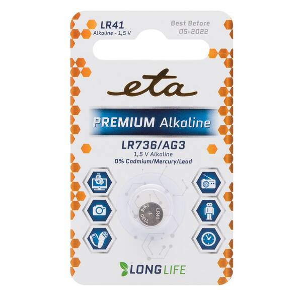 Batéria alkalická ETA ALKALINE LR41, blister 1ks 

