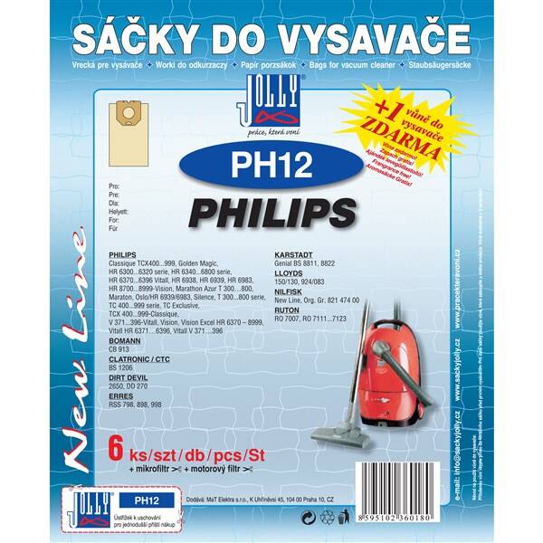 Vrecká pre vysávače Jolly PH 12 (6 ks) 

