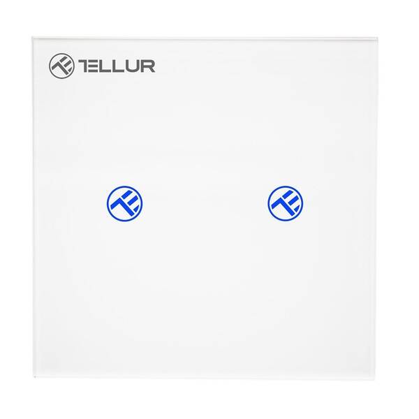 Spínač Tellur WiFi Smart, 2 porty, 1800 W, 10 A biely

