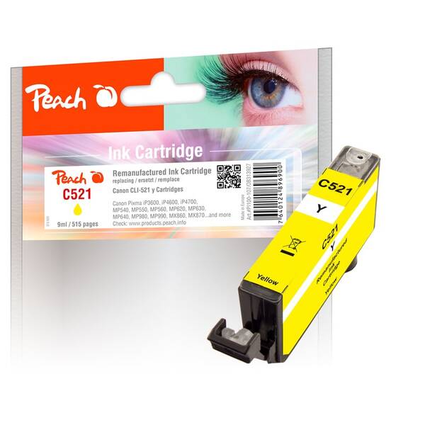Cartridge Peach Canon CLI-521, 515 strán žltá

