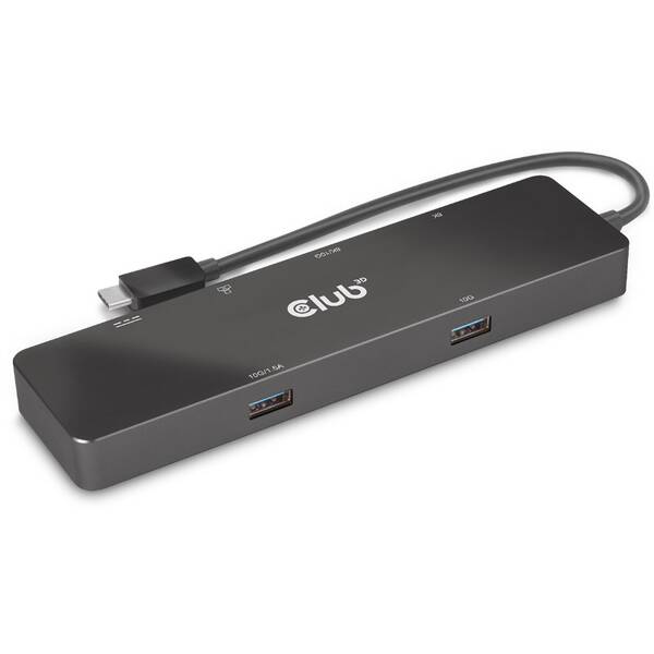 USB Hub Club3D USB-C 3.2 Gen1 6in1 1x USB-C Video, 1x HDMI, 2x USB-A, USB-C PD 100W, RJ45 čierny

