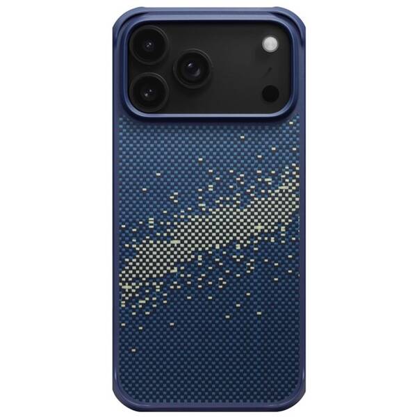 Kryt na mobil Pitaka Aramid ProGuard Milky Way Galaxy na Apple iPhone 17 Pro modrý/žltý

