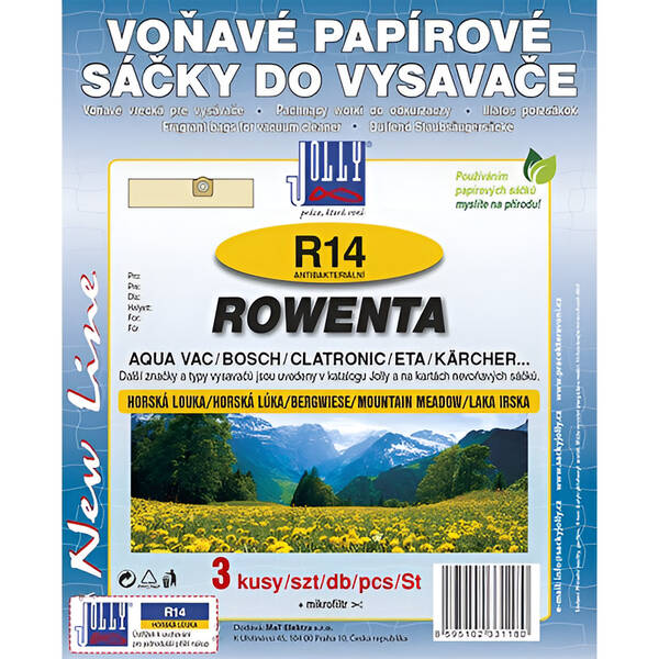 Vrecká pre vysávače Jolly 3118S R 14 Rowenta (3 ks) - horská lúka 

