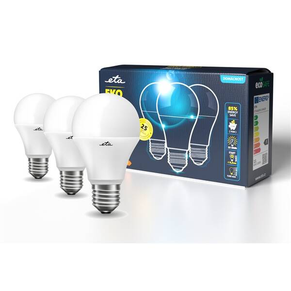 LED žiarovka ETA EKO LEDka klasik 11W, E27, teplá biela, 3ks 

