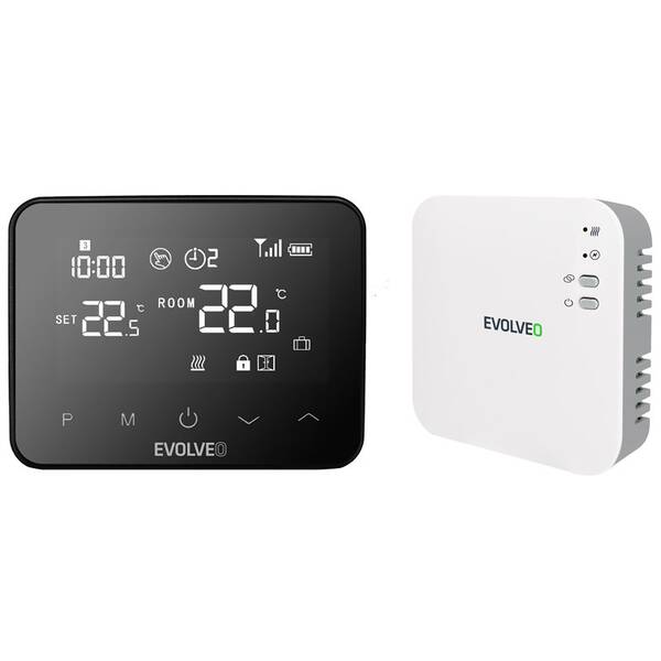 Termostat Evolveo Thermal, bezdrôtový, programovateľný čierny

