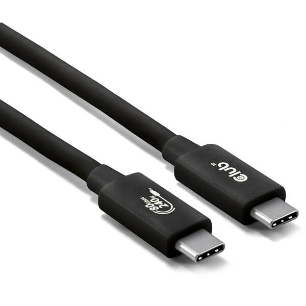 Kábel Club3D USB-C/USB-C, 1,2m čierny

